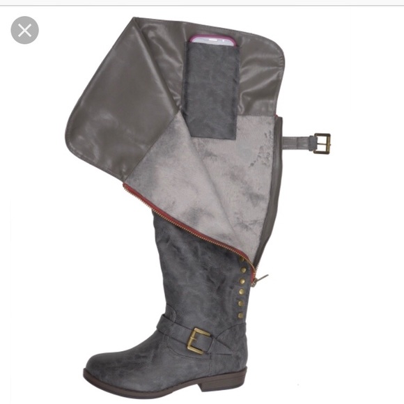 Journee Collection Over-the-Knee Buckle Boots - Picture 3 of 3